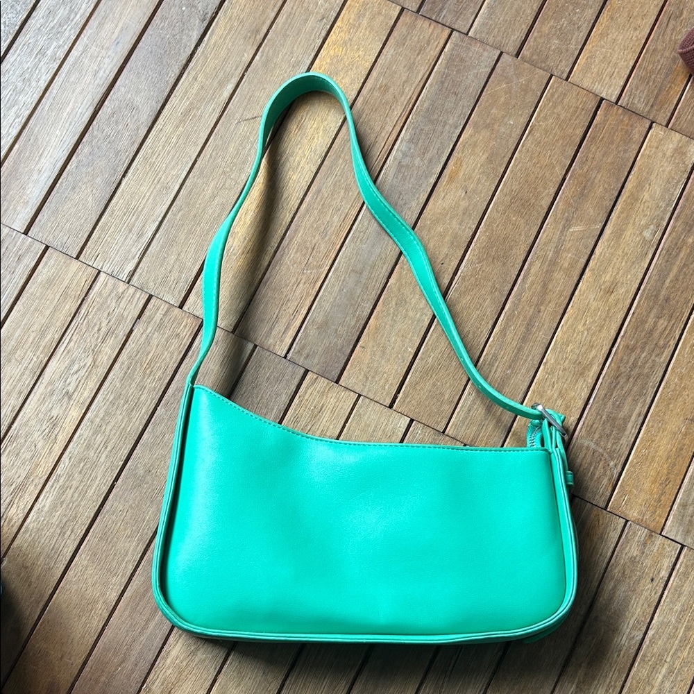 Green Asymmetrical Shoulder Bag